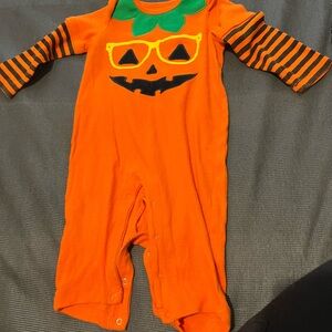Orange Pumpkin Kids One Piece